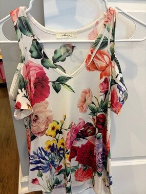 White floral blouse
